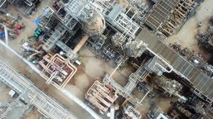 炼油厂设施鸟瞰图俯拍俯视工业化经济发展