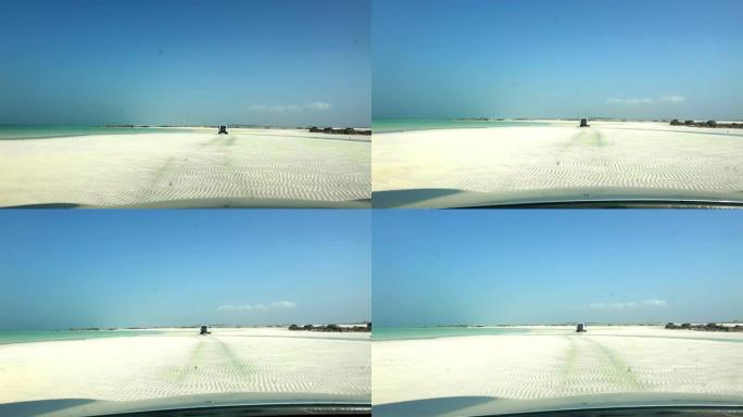 POV在马西拉岛的海滩上开车