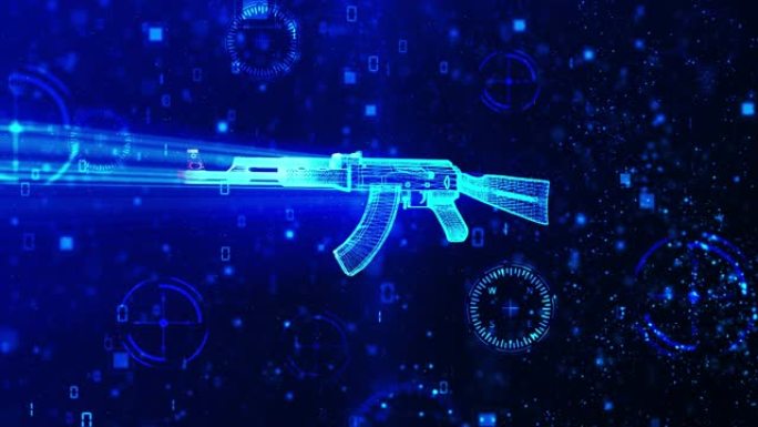 4k武器扫描背景-自动武器-Ak-47 (可循环)