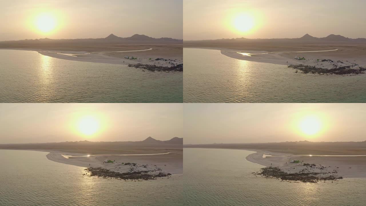 日出时马西拉岛上的空中游客