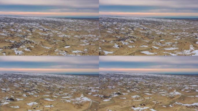 新疆鸟瞰图雪地