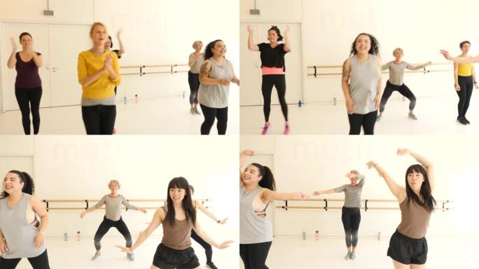 女性在健康工作室练习舞蹈