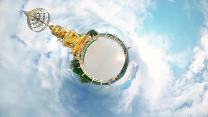 小星球佛像在寺庙著名的地方地标在清迈360视图