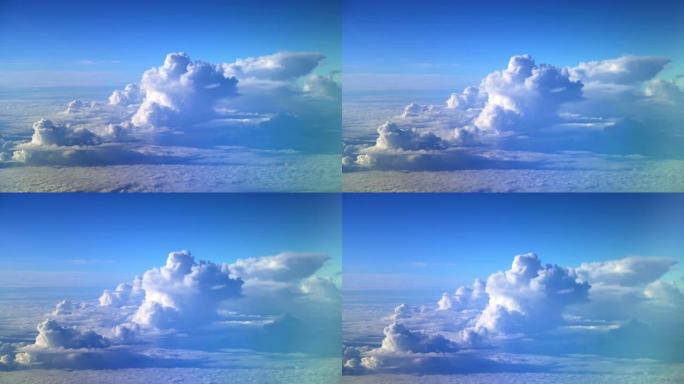 从飞机窗口拍摄的4k跟踪拍摄云变化形式
