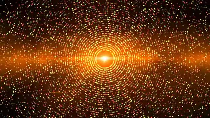 粒子抽象背景金色光芒粒子金光动画