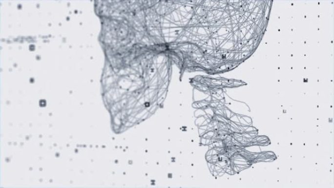 人头技术扫描抽象粒子素材三维动画