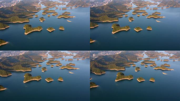 4K航拍杭州千岛湖5A景区视频