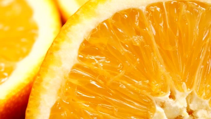 橙色水果宏观维生素C补充新嫩可口视频素材