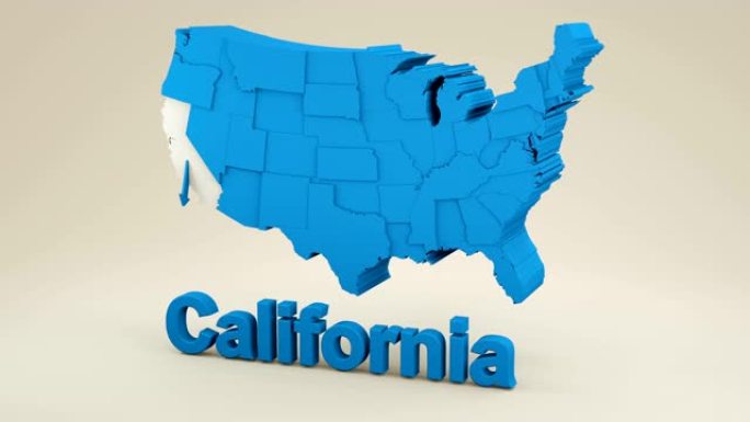 美国地图，加利福尼亚州