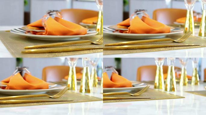 餐具在桌子上特写实拍空境拍摄