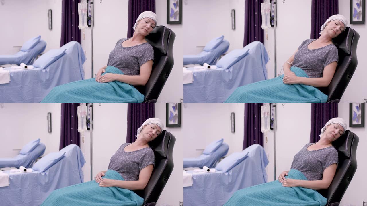 肿瘤科癌症患者外国人生病视频素材国外医院