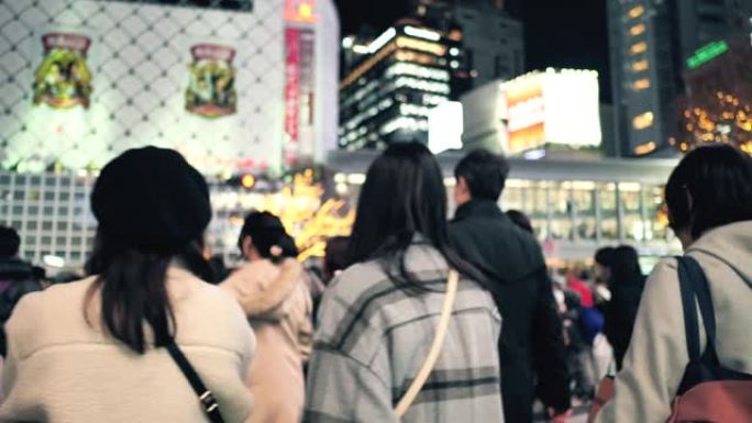 涩谷夜间争夺路口视频素材