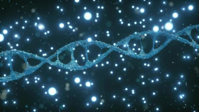 4K DNA基因编辑概念。3D动画。