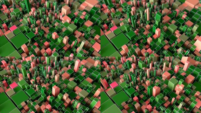 4k抽象立方体以美丽的运动循环。