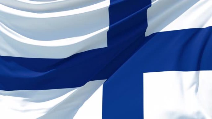 迎风飘扬的芬兰国旗
