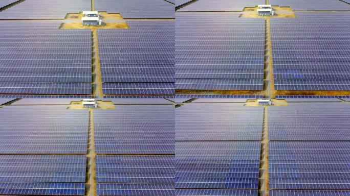 太阳能电池板的鸟瞰图