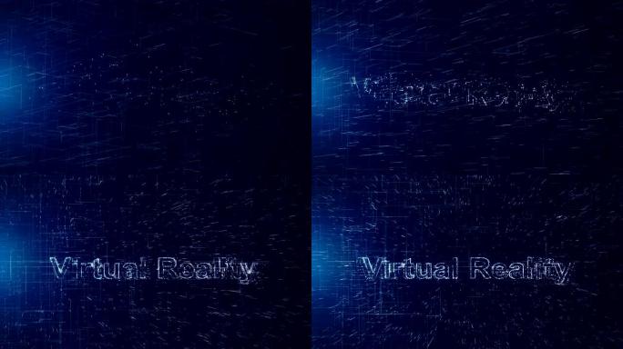 虚拟现实蓝色粒子汇聚