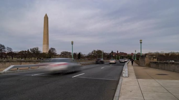 延时: 美国华盛顿特区的华盛顿纪念碑