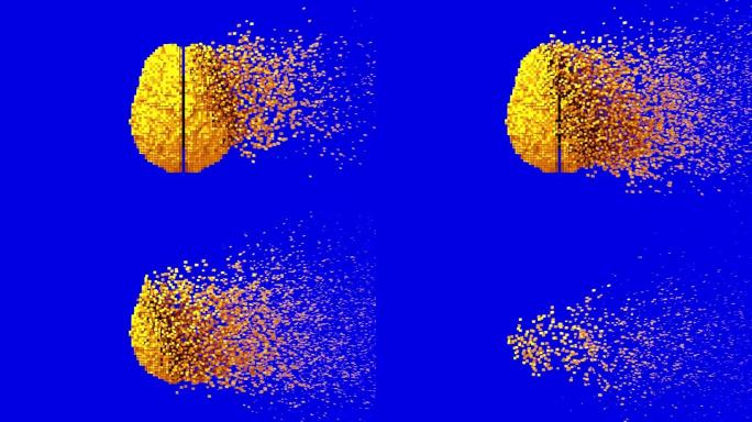 4K.黄金数字大脑的解体。蓝屏。
