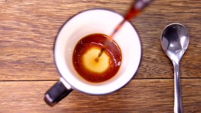 慢动作,Coffee pouring into a cup