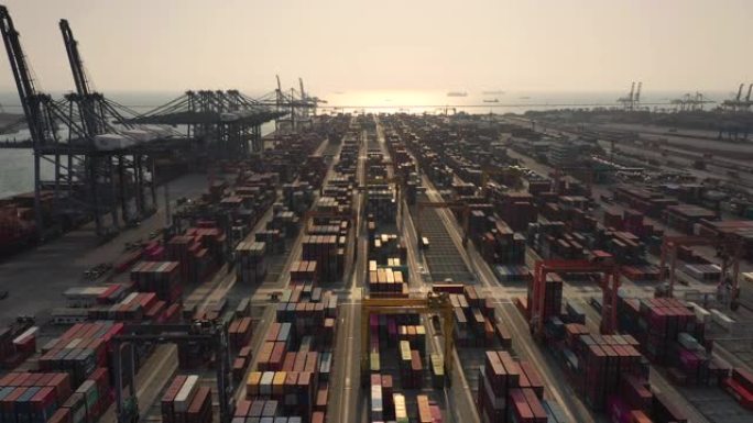 集装箱货运码头航拍经贸外贸经济发展