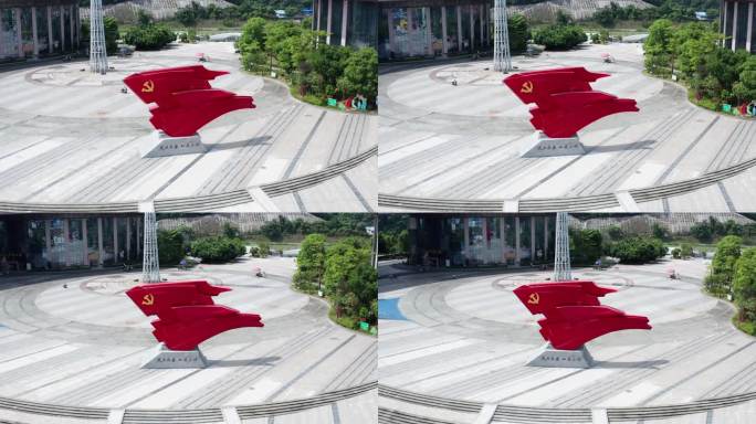 三明市红旗广场雕塑航拍2