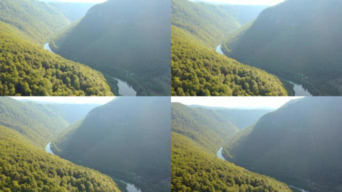 空中科尔帕峡谷大自然山涧青山绿水