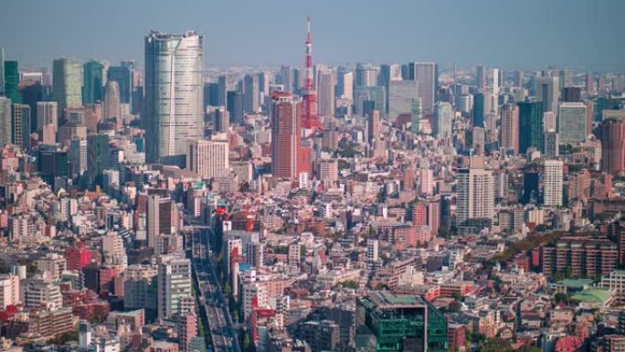 日本东京城市景观大景全景俯拍鸟瞰市区光影