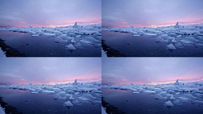 WS宁静景观冰冷的海洋，约库尔萨隆泻湖，冰岛