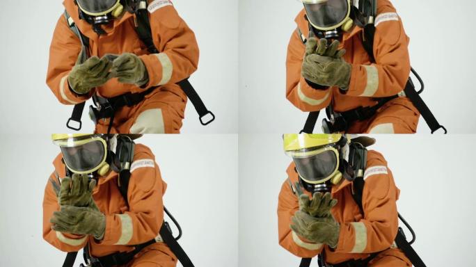 橙色火服消防员