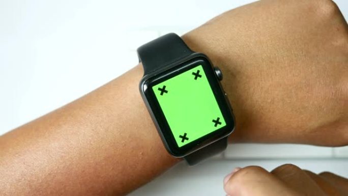 绿屏特写智能手表