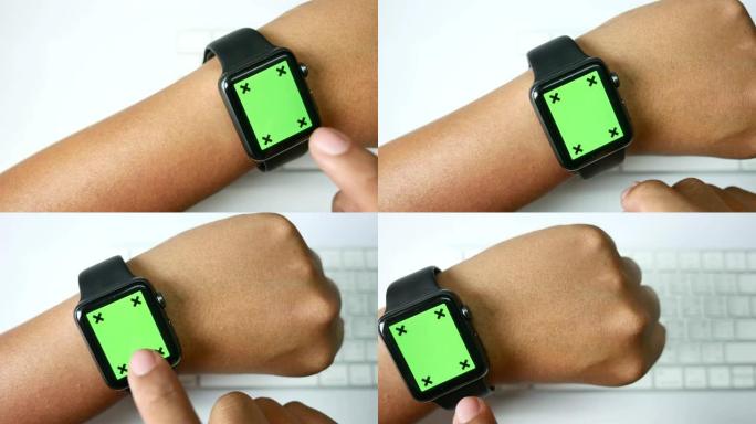 绿屏特写智能手表
