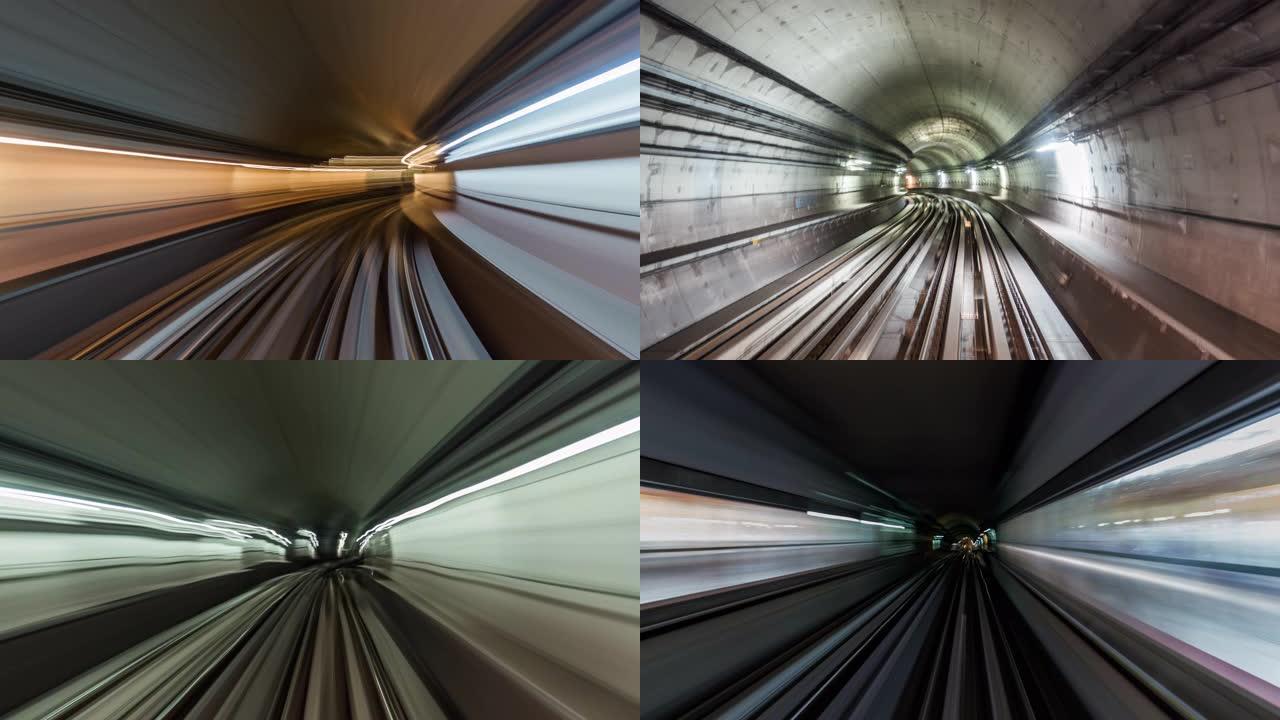 T/L POV地铁隧道/迪拜，阿联酋