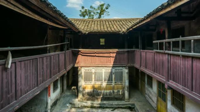 中国客家建筑延时延时摄影光影古建筑
