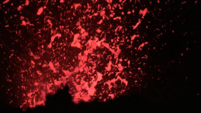 超级慢动作: 亚苏尔火山强烈爆发的详细镜头。