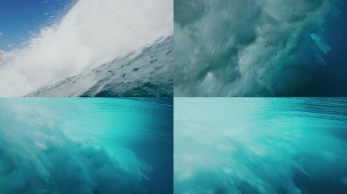 水下湍流的海浪天空、粗糙、夏天、