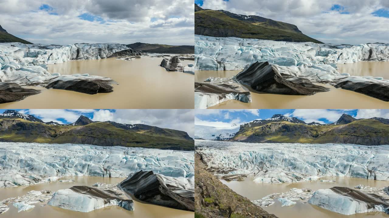 Svinafellsjokull，冰岛Skaftafell自然保护区的一部分，欧洲最大的冰盖Vatn