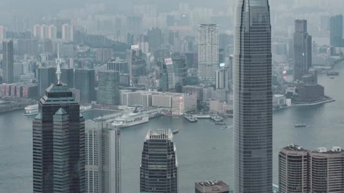 香港现代摩天大楼写字楼办公楼天际线