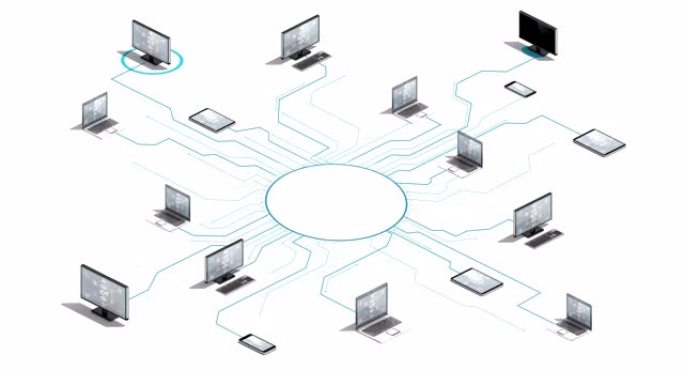 物联网计算机技术连接网络系统。4k动画。