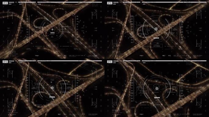 警察平视显示器跟踪系统和遥控器。间谍监控系统和数字仪表板。