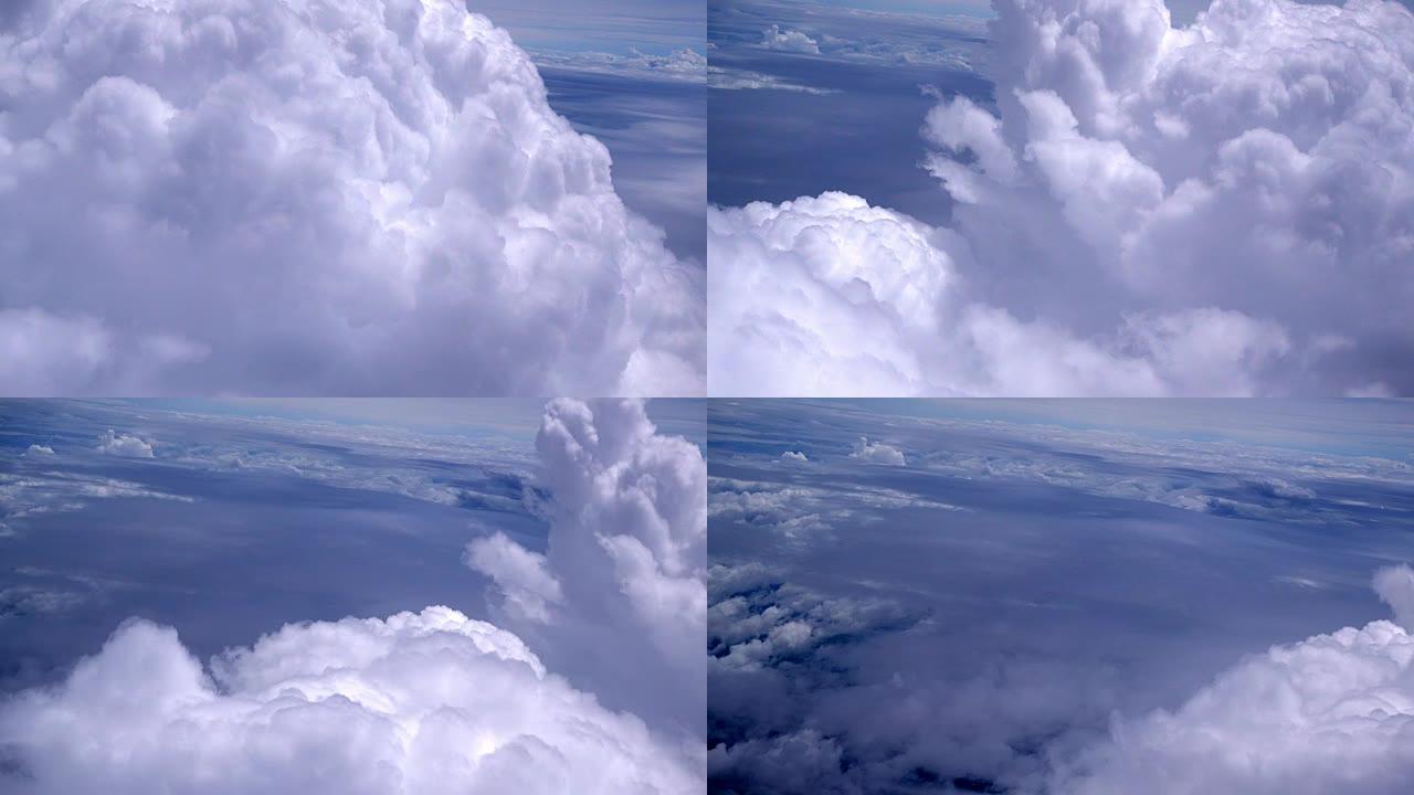 飞行中飞过积雨云飞行中飞过积雨云飞机窗外