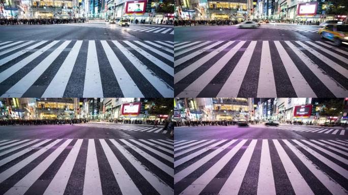 涩谷十字路口延时涩谷十字路口延时城市夜景