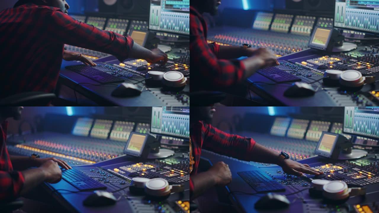 音频工程师，音乐创作者，音乐家，音乐录音室的艺术家作品，使用Surface Control Desk