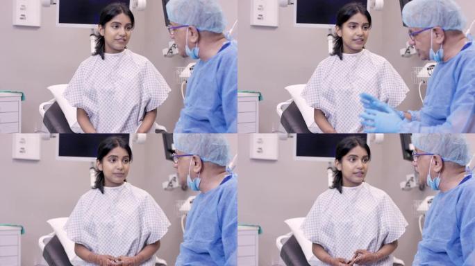 印度医生在手术前咨询女病人