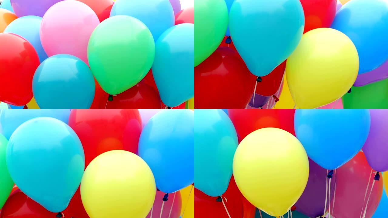 很多气球。唯美彩色