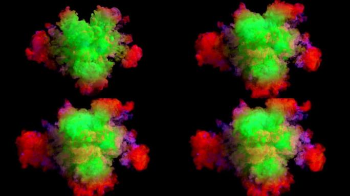 彩色烟雾爆炸升格颜料撞色搭配碰撞激发能量