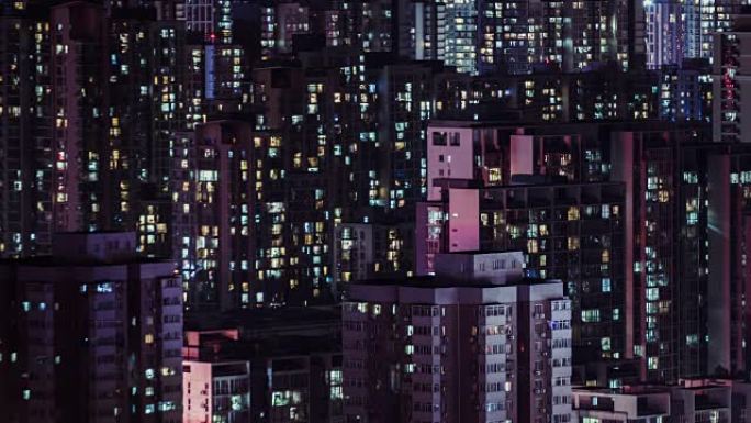 T/L HA住宅区，夜间网格公寓/北京，中国