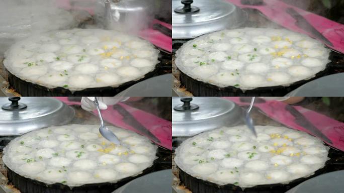 泰国传统食品热气蒸腾