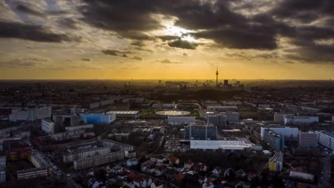 空中过度: 德国柏林城市景观