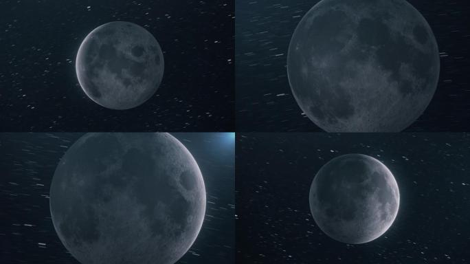 外层空间中的旋转月亮